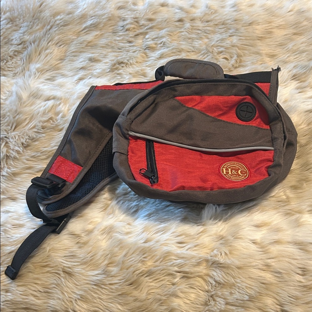 Red and Gray Dog Backpack